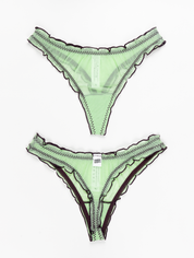 "Mint" Abundance Collection Mesh Thong